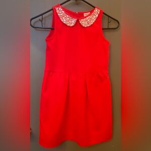 Girls’ jeweled collar pointe red dress